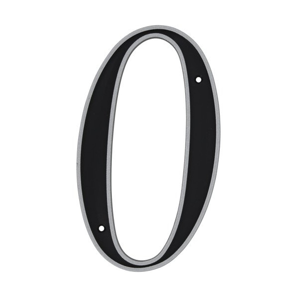Hillman HILLMAN 6 in. Reflective Black Plastic Nail-On Number 0 1 pc, PK3 844810 - main